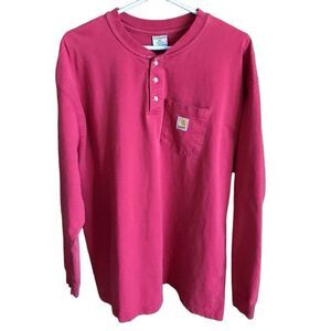 Carhartt long sleeve T-shirt Mens size XL red Cotton farming hiking outdoors